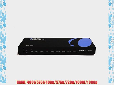 OREI HD-108 1x8 8 Ports HDMI Powered Splitter for Full HD 1080P