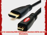 JPQuality? 6FT Micro HDMI to HDMI Cable for Motorola RAZR Droid X2 Droid 3 Droid 4