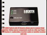 LB1 High Performance New HDMI Switcher 3 Ports Mini Switch w/ Built-In Equalizer
