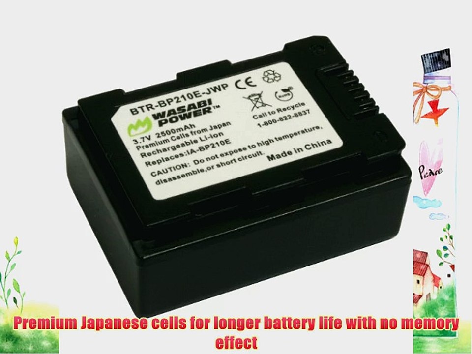 Wasabi Power Battery for Samsung BP210E IA-BP210E IA-BP210E/PP IA-BP105R and Samsung HMX-F80