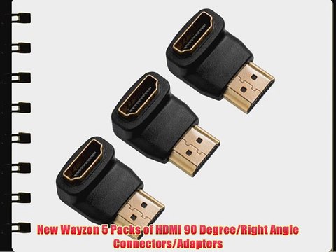New Wayzon 5 Packs of HDMI 90 Degree/Right Angle Connectors/Adapters