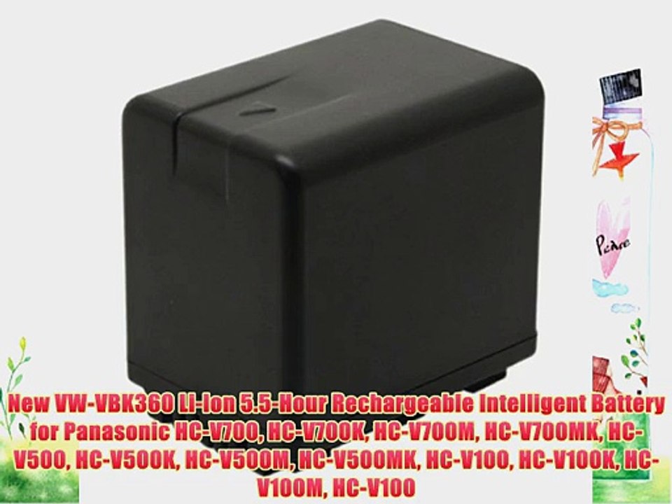 New VW-VBK360 Li-Ion 5.5-Hour Rechargeable Intelligent Battery for Panasonic HC-V700 HC-V700K