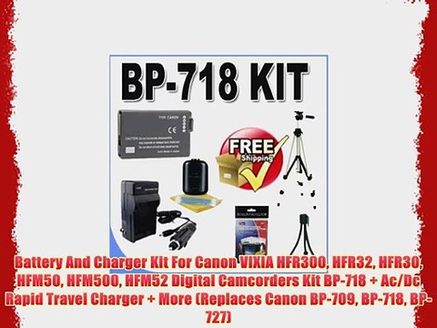 Battery And Charger Kit For Canon VIXIA HFR300 HFR32 HFR30 HFM50 HFM500 HFM52 Digital Camcorders