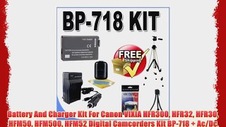 Battery And Charger Kit For Canon VIXIA HFR300 HFR32 HFR30 HFM50 HFM500 HFM52 Digital Camcorders