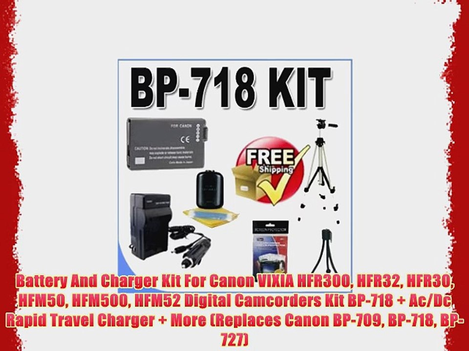 Battery And Charger Kit For Canon VIXIA HFR300 HFR32 HFR30 HFM50 HFM500 HFM52 Digital Camcorders