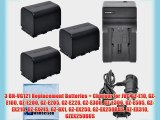 3 BN-VG121 Replacement Batteries   Charger for JVC GZ-E10 GZ-E100 GZ-E200 GZ-E205 GZ-E220 GZ-E300