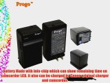 Progo Two Battery and Charger Combo Kit for Canon BP-819 VIXIA HF10 HF11 HF20 HF21 HF100 HF200