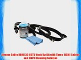 Xtreme Cable HDMI 3D HDTV Hook Up Kit with Three  HDMI Cables and HDTV Cleaning Solution