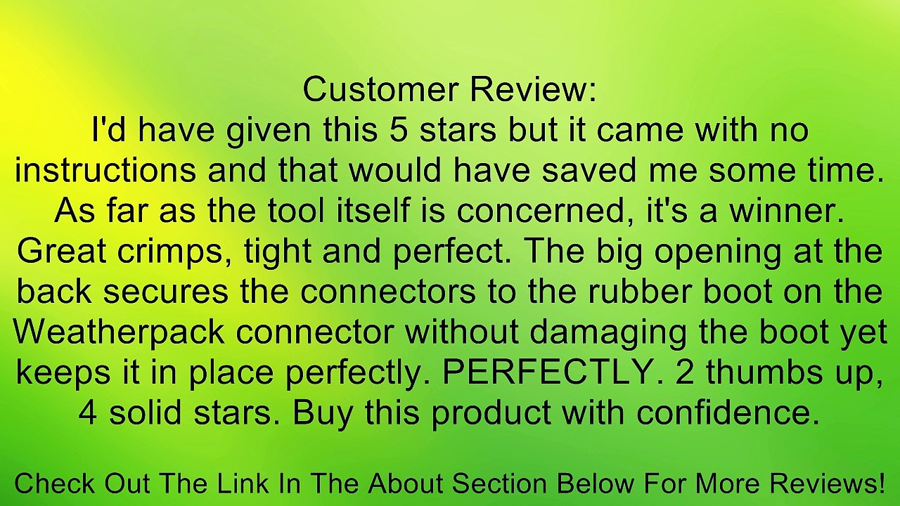 GM Delphi Weatherpack Crimper Tool Review