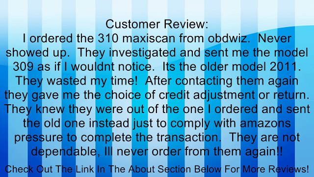 MaxiScan™ MS310 OBDII/EOBD Code Reader (AULMS310) Category: Code Readers Review