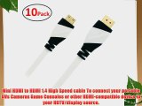 GearIT 10 Pack (10 Feet/3.04 Meters) High-Speed Mini HDMI To HDMI Cable Supports Ethernet 3D