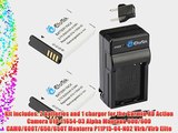 EforTek Replacement Battery (2-Pack) and Charger kit for Garmin HD Action Camera 010-11654-03