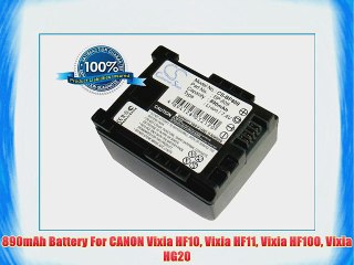 890mAh Battery For CANON Vixia HF10 Vixia HF11 Vixia HF100 Vixia HG20