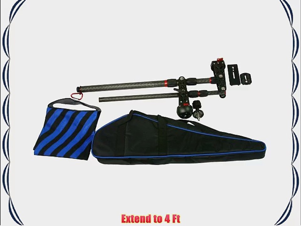 ePhoto 4ft Portable Mini Carbon Fiber Crane Jib Arm Steady cam Camera DSLR Jib Crane EA-500C