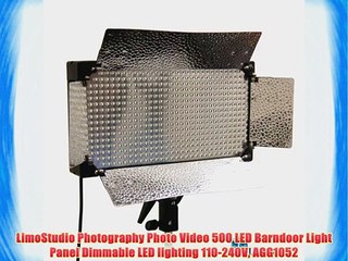 Download Video: LimoStudio Photography Photo Video 500 LED Barndoor Light Panel Dimmable LED lighting 110-240V