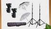 Studiohut Double Strobies Photo Studio Flash Mount and Umbrellas Kit with Carry Case