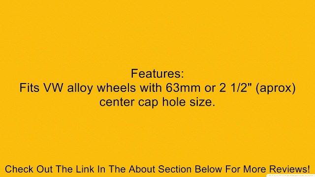 VW Volkswagen Single Center Cap Replacement GENUINE OEM BRAND NEW Review