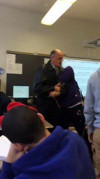Violent student punches teacher for taking his phone away