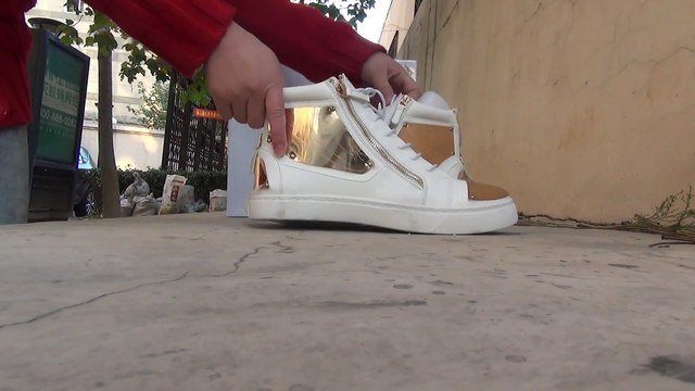 2014 Cheap Giuseppe zanotti mens sneakers while and gold color for men,Cheap GIUSEPPE ZANOTTI Shoes Online