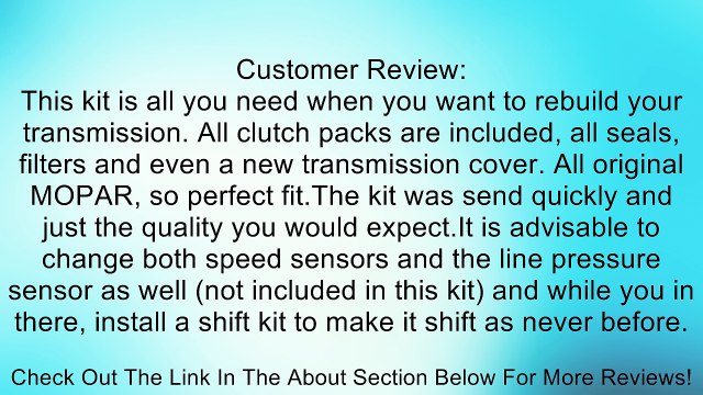 DODGE JEEP MOPAR AUTOMATIC TRANSMISSION MASTER OVERHAUL KIT 45RFE 545RFE 4WD OEM Review