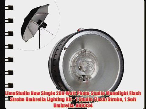 LimoStudio New Single 200 Watt Photo Studio Monolight Flash Strobe Umbrella Lighting Kit -