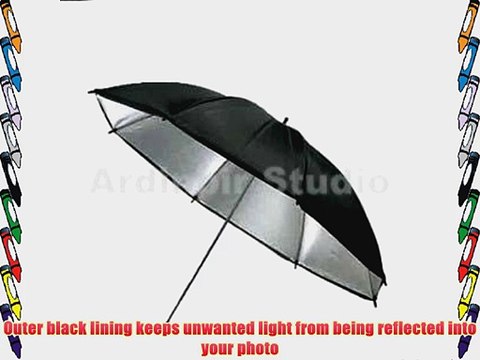 Ardinbir 43 110cm Black Silver Reflector Studio Light Umbrella