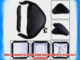 Eggsnow 24x24/60x60cm Foldable Off-Camera Speedlite Softbox   Flash Bracket   Carrying Case