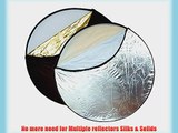 Opteka 43 5-in-1 Collapsible Disc Reflector Translucent White Black Silver Gold with Carrying