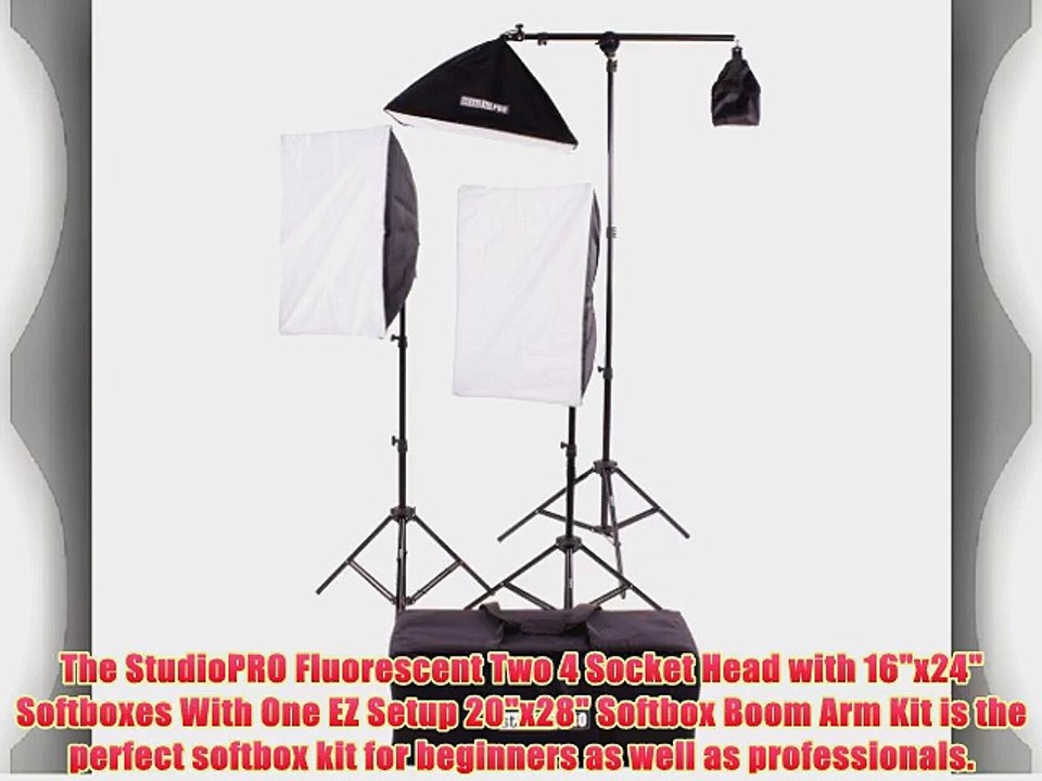 StudioPRO Photo Studio Photography Three Light 2000 Watt Two 4 Socket Head AC Power Lights