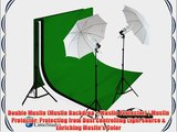 LimoStudio Photography Muslin Backdrop Studio Lighting Kit Set DOUBLE MUSLIN White Black Green