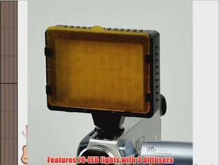 Скачать видео: ePhoto Pro Hot Shoe Mounting 76 LED Video light Panel on Camera Video Lighting FOR Canon Nikon