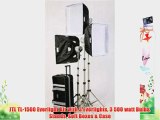 JTL TL-1500 Everlight Kit with 3 Everlights 3 500 watt Bulbs Stands Soft Boxes