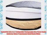 StudioPRO 32in 5 in 1 Collapsible Photography Disc Photo Studio Reflector Silver/Translucent/Gold/Black/White