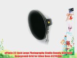 ePhoto 22-Inch Large Photography Studio Beauty Dish with Honeycomb Grid for Alien Bees A121SRWL