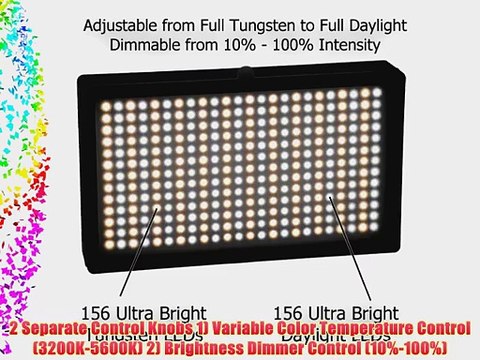 Polaroid 312 Ultra High Powered Super Bright LED Camera / Camcorder Video Light With Variable