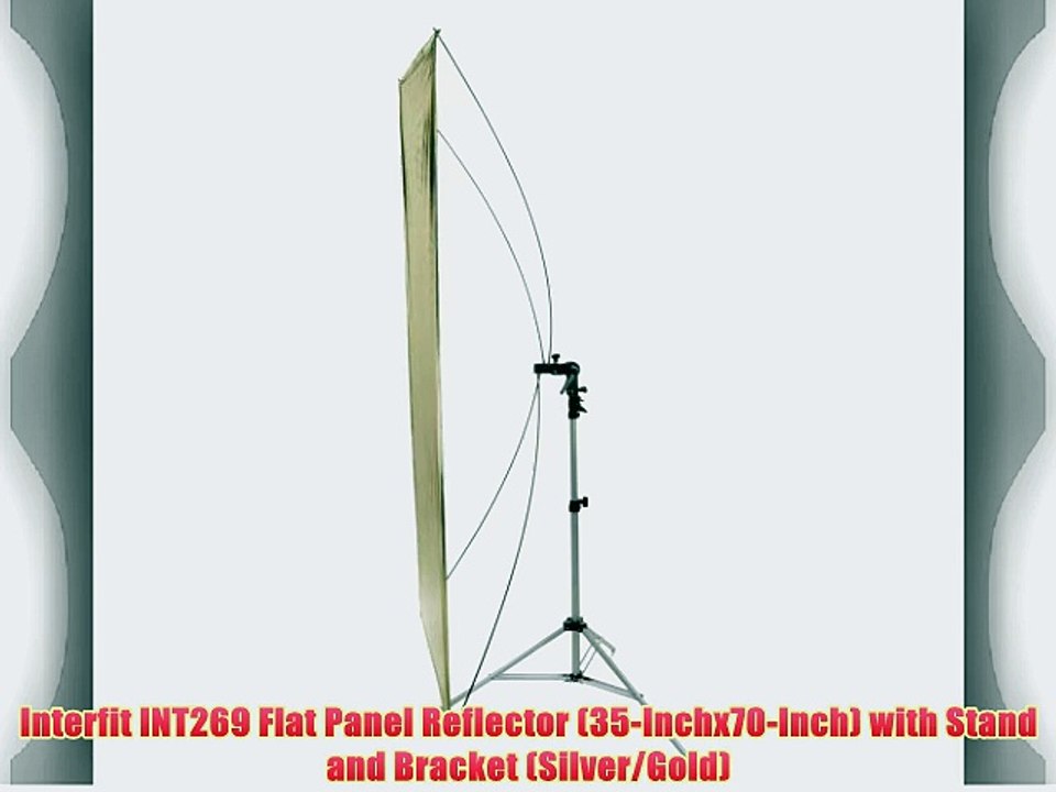Interfit INT269 Flat Panel Reflector (35-Inchx70-Inch) with Stand and Bracket (Silver/Gold)