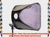 CowboyStudio Photo / Video 24in Large Speedlite Flash Softbox with L-Bracket Shoe Mount and