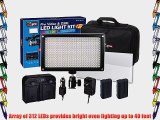 Vidpro LED-312 9pc VariColor Photo/Video LED Light Kit with 2 Batteries Charger Diffuser