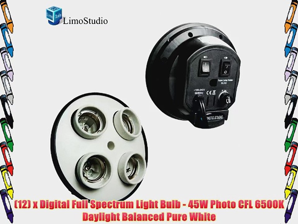 LimoStudio Photo Video 2400 Watt 3 x Softbox Continuous Light Kit 3 x Light Stands 3Pcs x 16