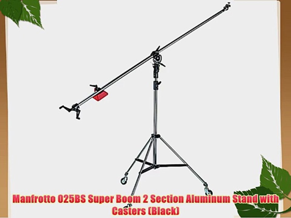 Manfrotto 025BS Super Boom 2 Section Aluminum Stand with Casters (Black)