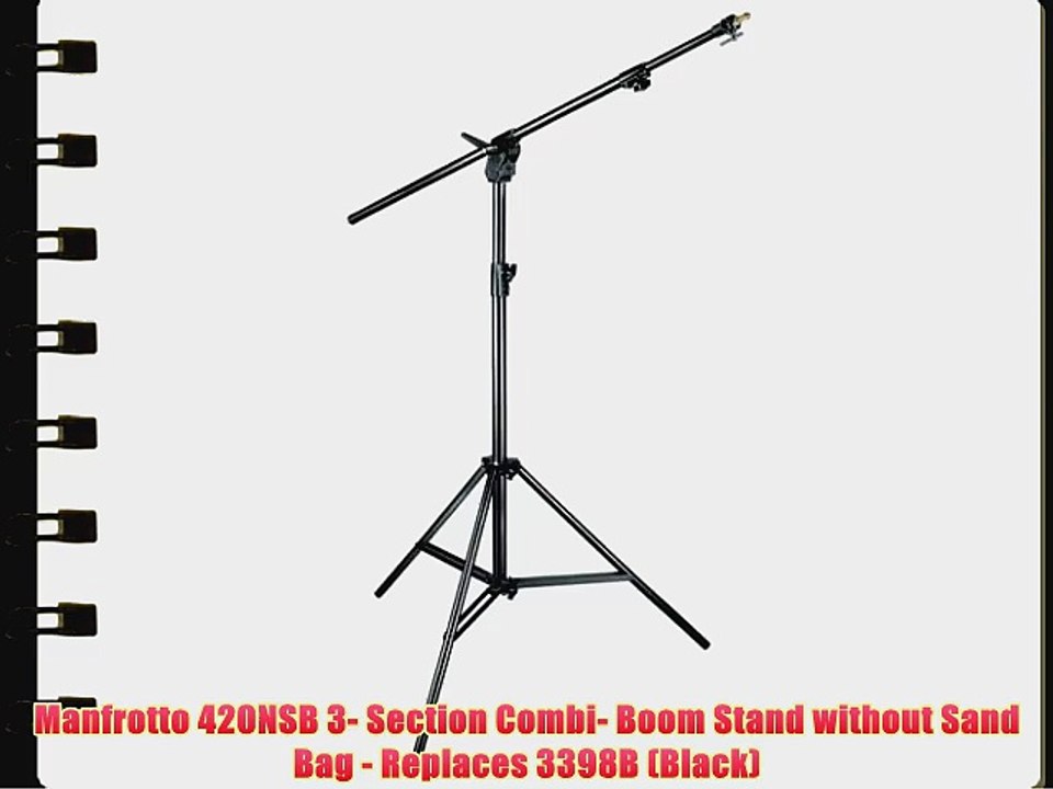 Manfrotto 420NSB 3- Section Combi- Boom Stand without Sand Bag - Replaces 3398B (Black)