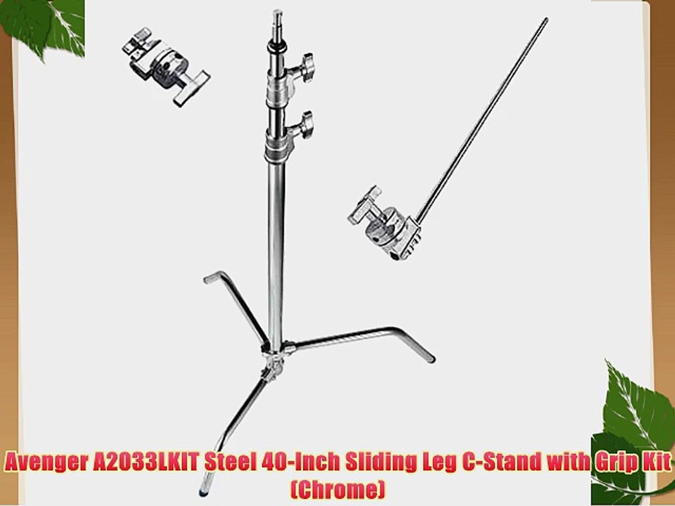 Avenger A2033LKIT Steel 40-Inch Sliding Leg C-Stand with Grip Kit (Chrome)