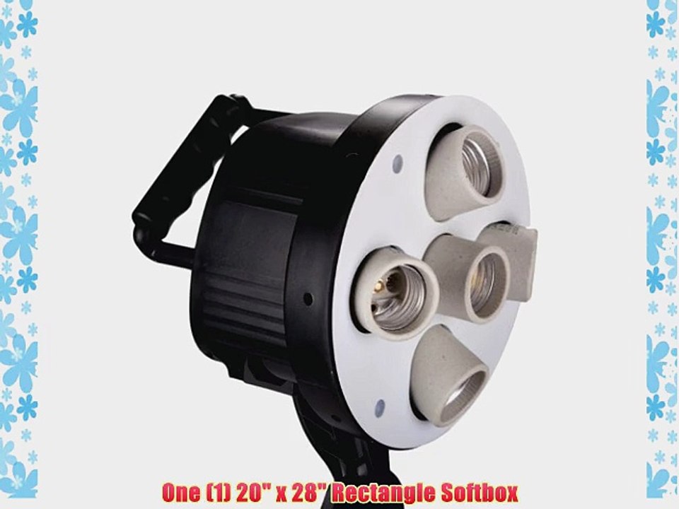 StudioPRO Photo Video Continuous Output 5 Light Head with Softbox Light Stand Mount Photography