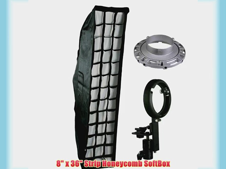 ePhoto Off Camera Flash Strip Softbox Honeycomb Grid Beehive Strip Soft Box 8 x 36 for Nikon