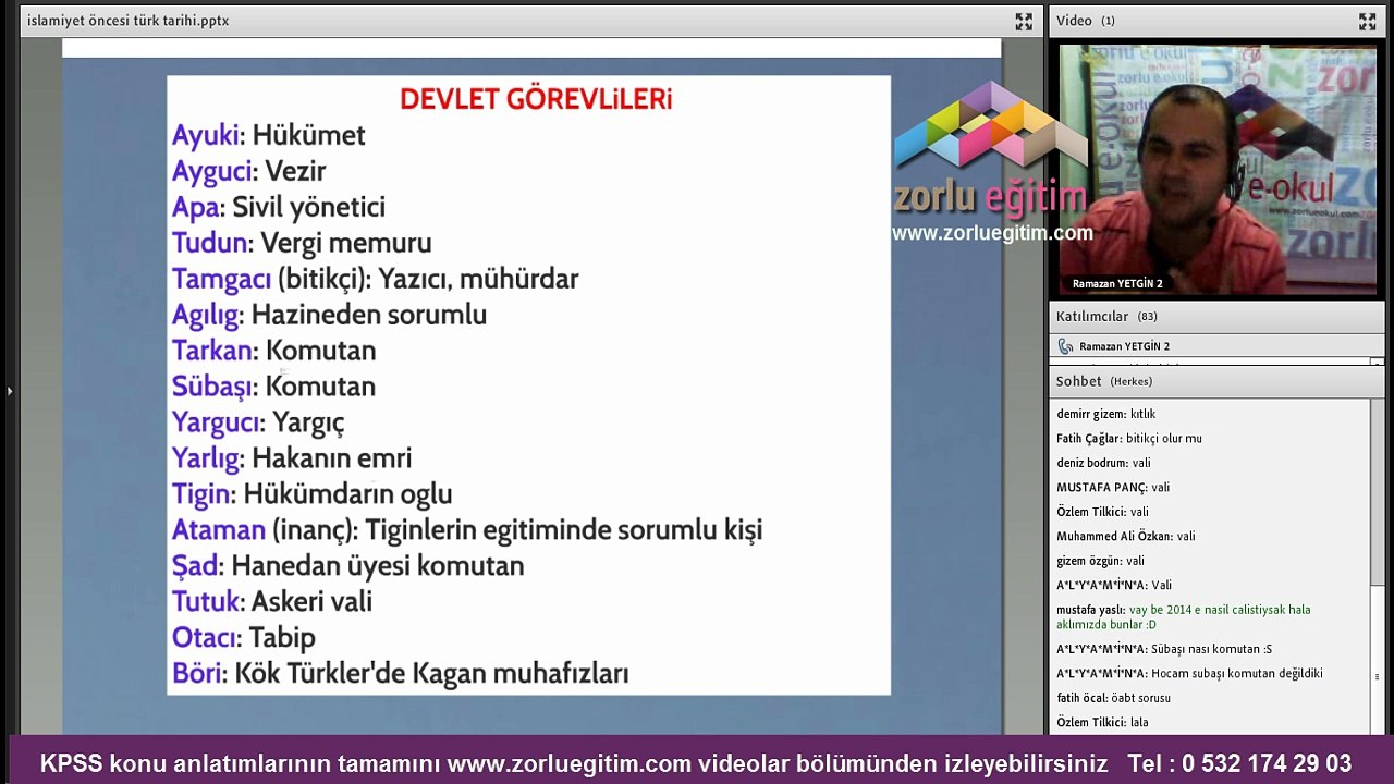 Kpss Tarih konu anlatımı videoları Ramazan Yetgin -3- Zorlu Eğitim