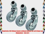 Manfrotto 109 80mm Caster without Brakes for all 22mm Leg Diameters - Set of 3