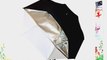 CowboyStudio 33in White Satin Umbrella with Reflective Silver Backing and Removable Black Cover