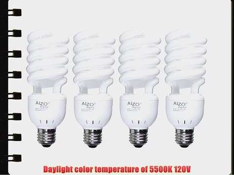 ALZO 27W Compact Fluorescent CFL Photo Light Bulbs - 5500K Daylight Balanced - 120V - Pack