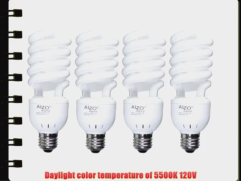 ALZO 27W Compact Fluorescent CFL Photo Light Bulbs - 5500K Daylight Balanced - 120V - Pack