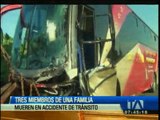 Tres miembros de una familia mueren en un accidente de tránsito en El Oro